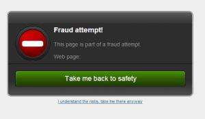 Bitdefender blocks the fraudulent web page
