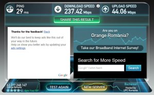 speed test CA Brasov