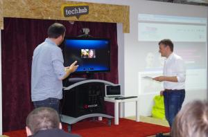 Asiquo presenting via Skype the winning idea